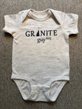 GRANITE guy Short Sleeve Light Grey/Navy Onesie