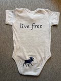 GRANITE guy Short Sleeve Light Grey/Navy Onesie