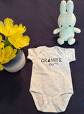 GRANITE guy Short Sleeve Light Grey/Navy Onesie