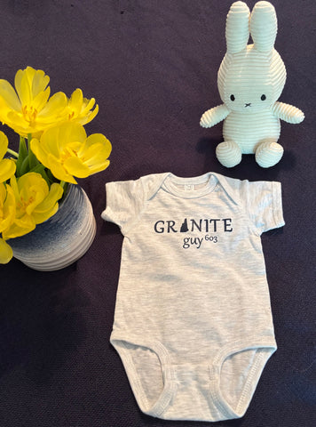 GRANITE guy Short Sleeve Light Grey/Navy Onesie