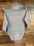 GRANITE girl Long Sleeve Grey Onesie