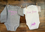 GRANITE girl Long Sleeve Grey Onesie