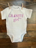 GRANITE girl Short Sleeve White Onesie